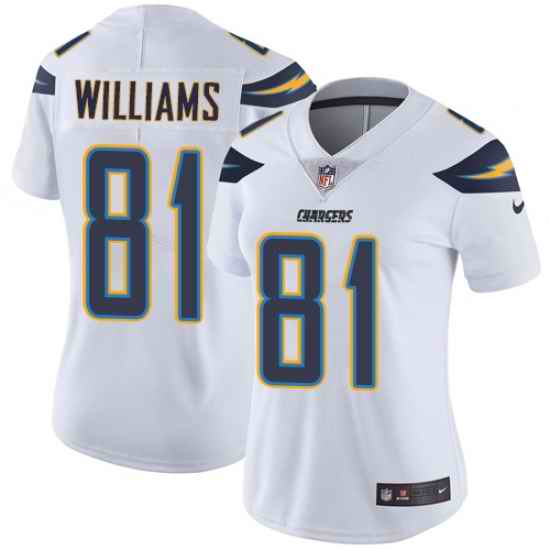 Womens Nike Chargers #81 Mike Williams White  Stitched NFL New Elite Jersey